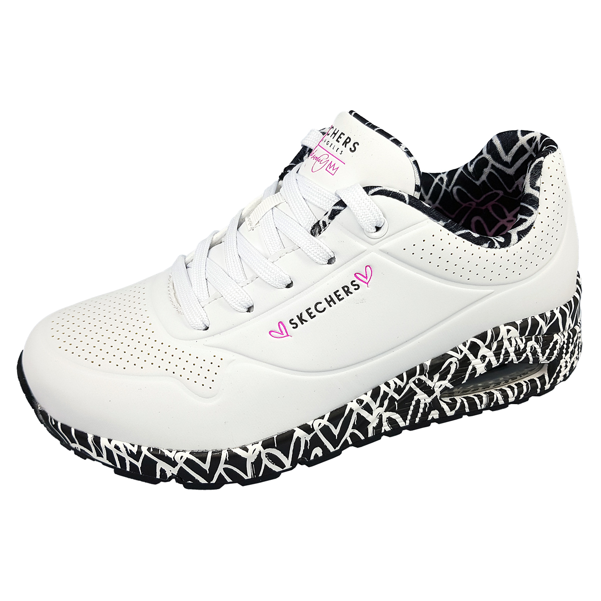 Skechers Uno - Loving Love 155506 Weiß White/ Black WBK Skechers Uno - Loving Love 155506 Weiß White/ Black WBK
