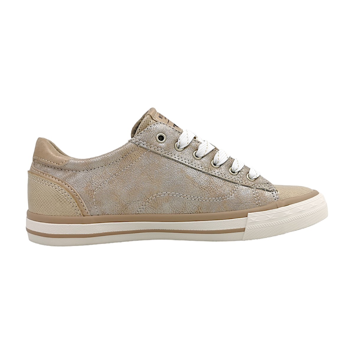 Mustang Damenschuhe Schnürschuhe Beige Freizeit (Bronze 221, Größe 42 EU)
