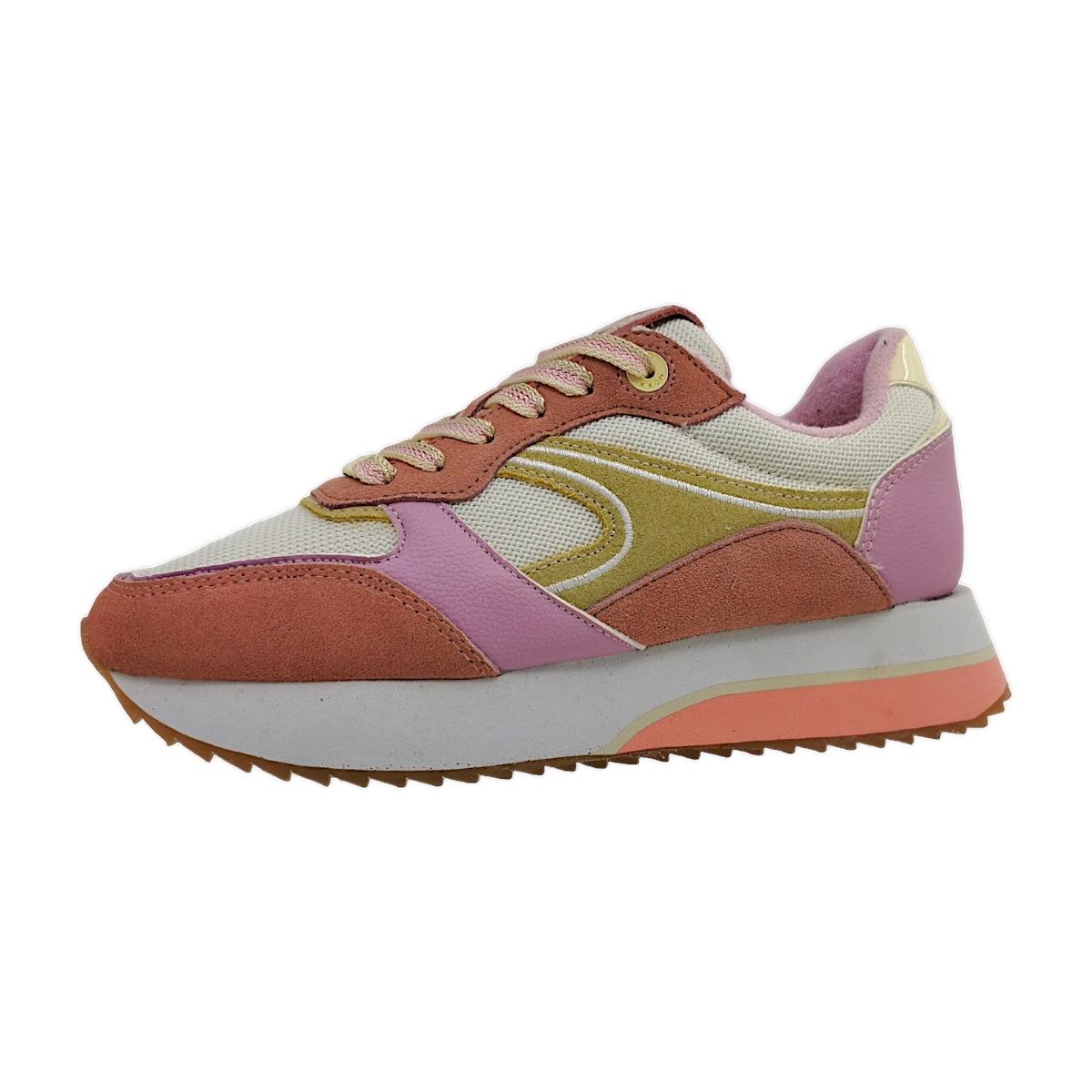 Mexx Lava Damenschuhe Für lose Einlagen sportlicher Schnürer Rosa Freizeit