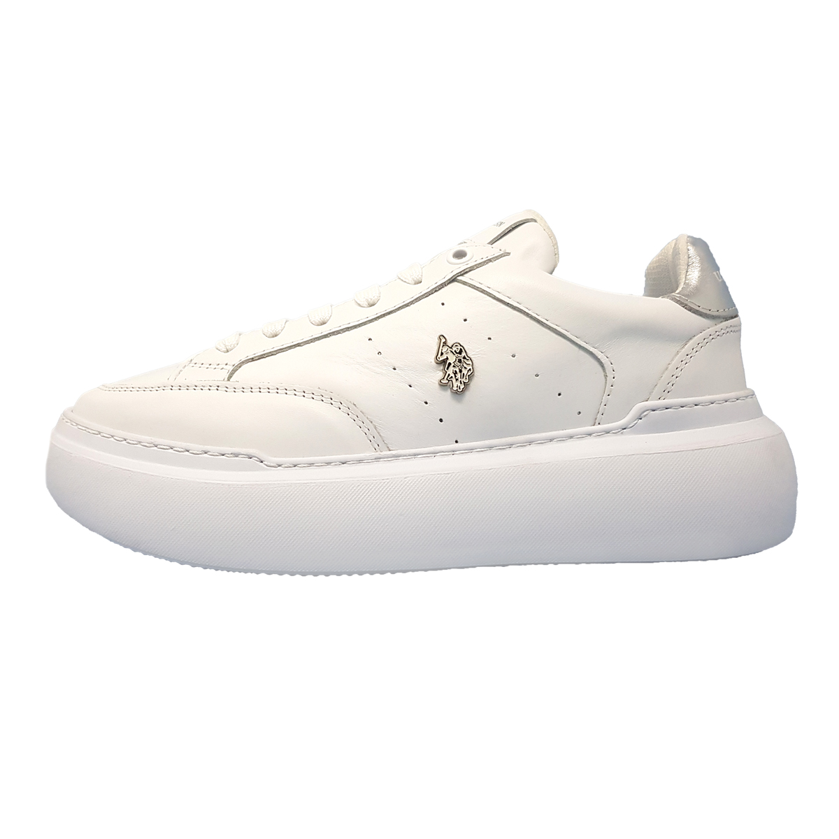 US Polo Damenschuhe sportlicher Schnürer Weiß Freizeit