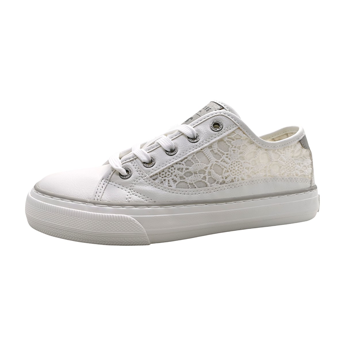 Mustang Damenschuhe Schnürschuhe Weiß Freizeit
