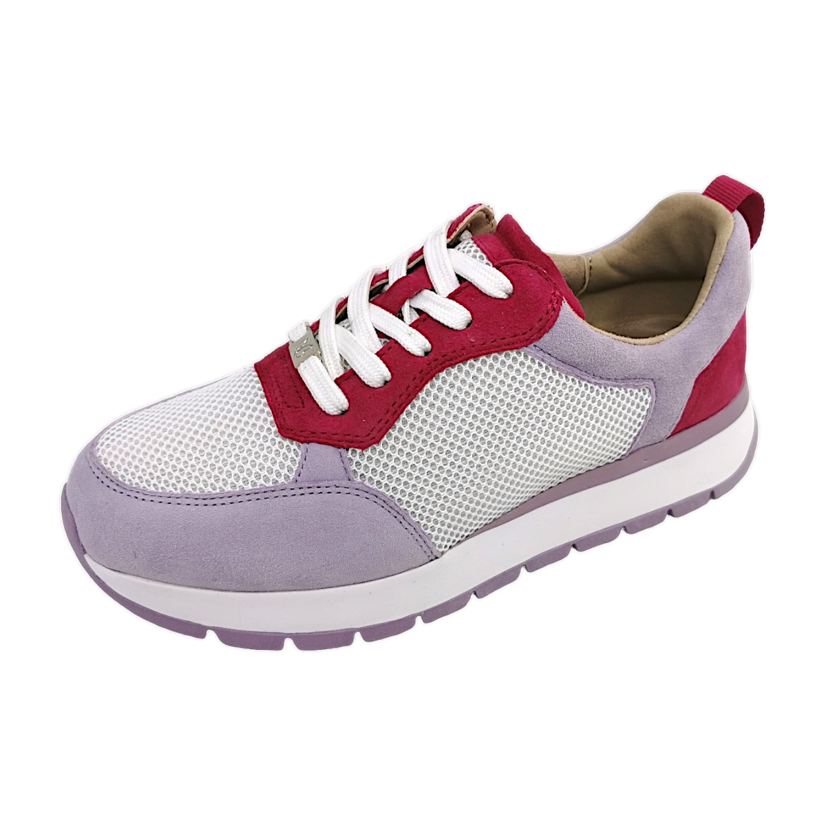 Caprice Damenschuhe Für lose Einlagen Sneaker low Weiß Freizeit (101 white multi, Gr. 1:36)