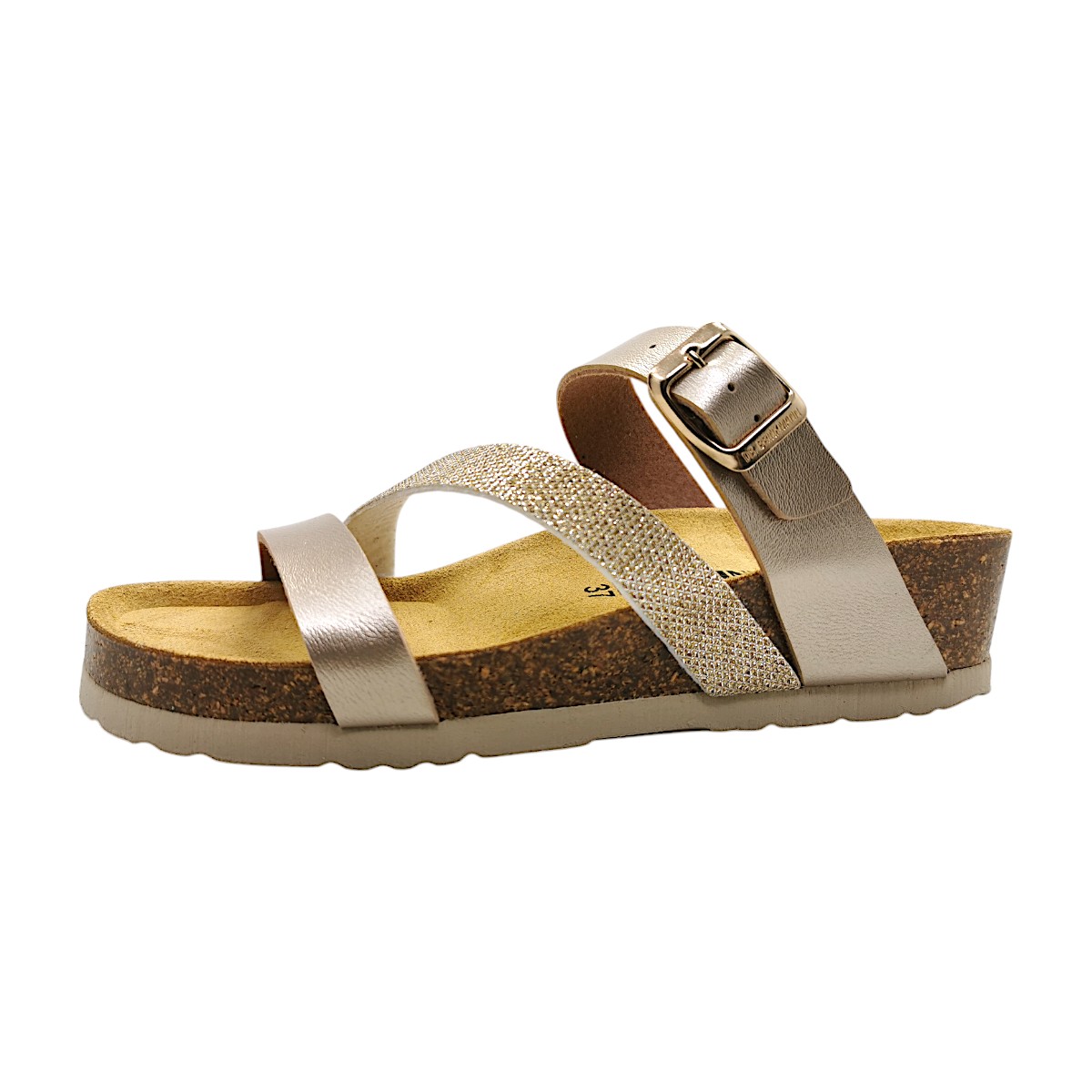 Dr. Brinkmann Damenschuhe Pantoletten Fußbett Gold Freizeit