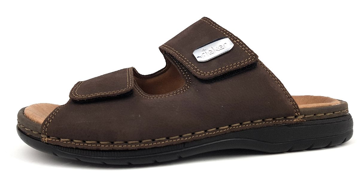 Rieker Herrenschuhe Hausschuhe Pantolette Braun Freizeit (moro 25, Gr. 1:40)