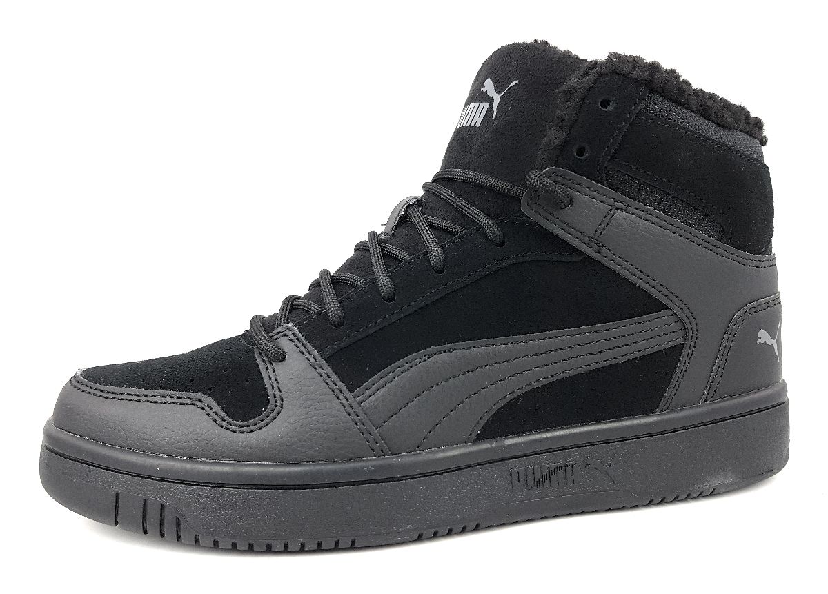 Puma Rebound Herrenschuhe Stiefel Schnürer Stiefel Schwarz Freizeit (0001 black, Gr. 2:8)