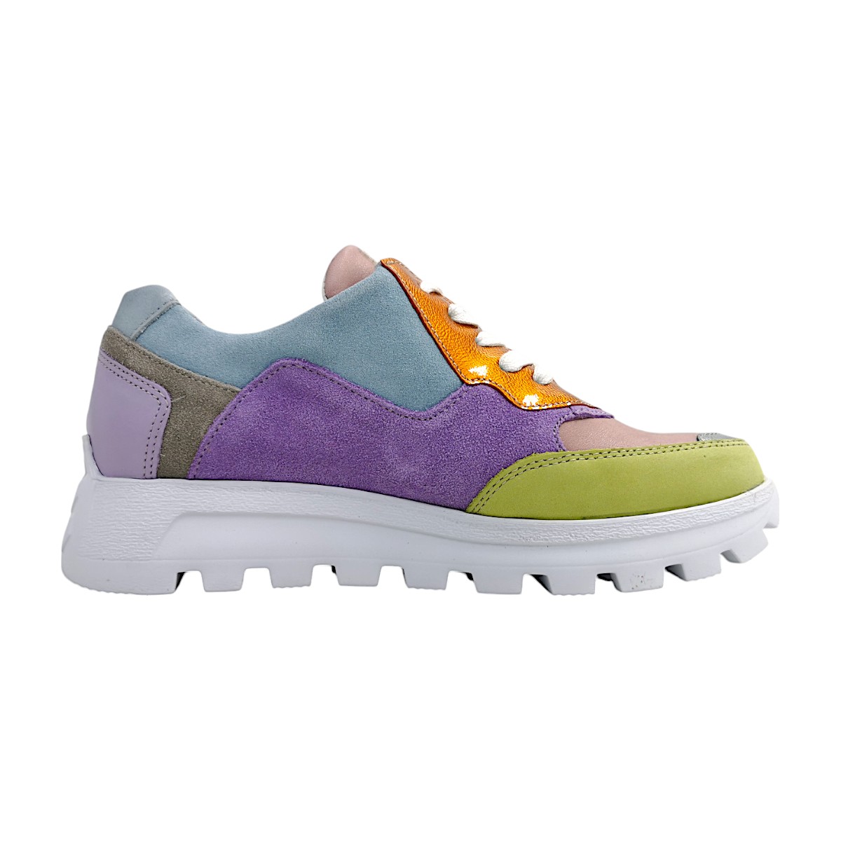 Waldläufer Ajala Damenschuhe sportlicher Schnürer Mehrfarbig Freizeit (252 lime menta candy, Größe 41 EU)