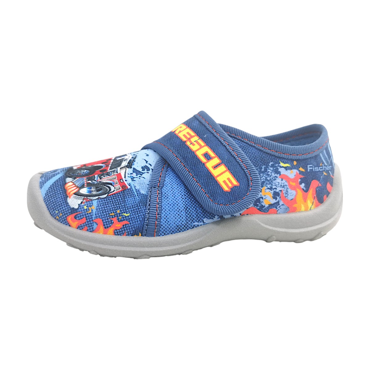 Fischer Markenschuhe Boogy / Feuerwehr Kinderschuhe Kleinkinder Lauflern Halbschuhe Hausschuh Blau Freizeit