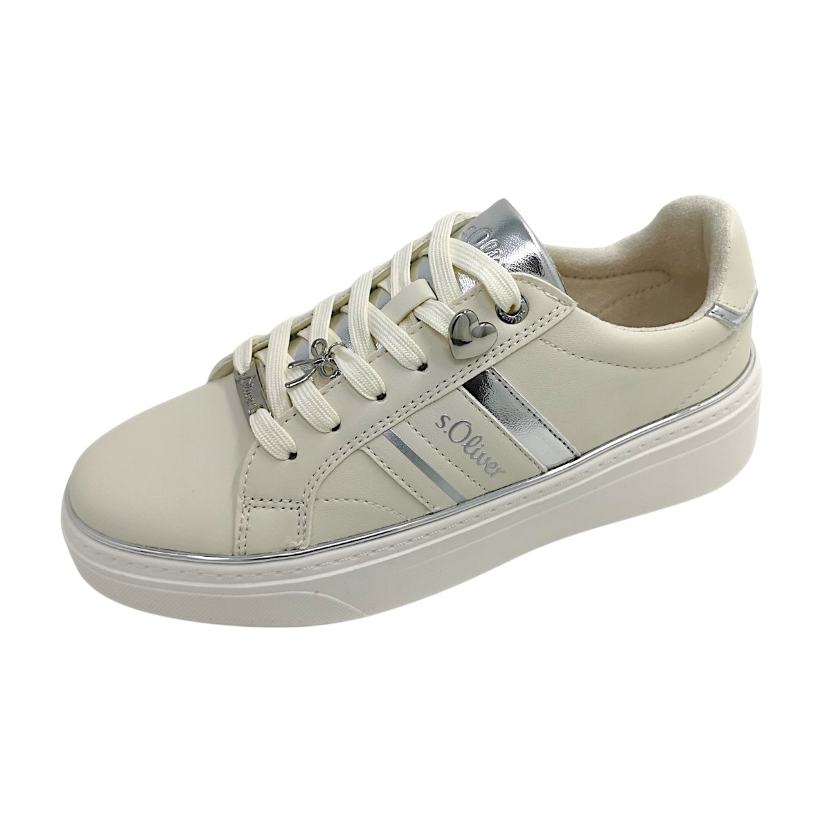 s.Oliver Damenschuhe Schnürschuhe Sportive Weiß Freizeit (geige/silver 83D7, Gr. 1:36) s.Oliver Damenschuhe Schnürschuhe Sportive Weiß Freizeit (geige/silver 83D7, Gr. 1:36)