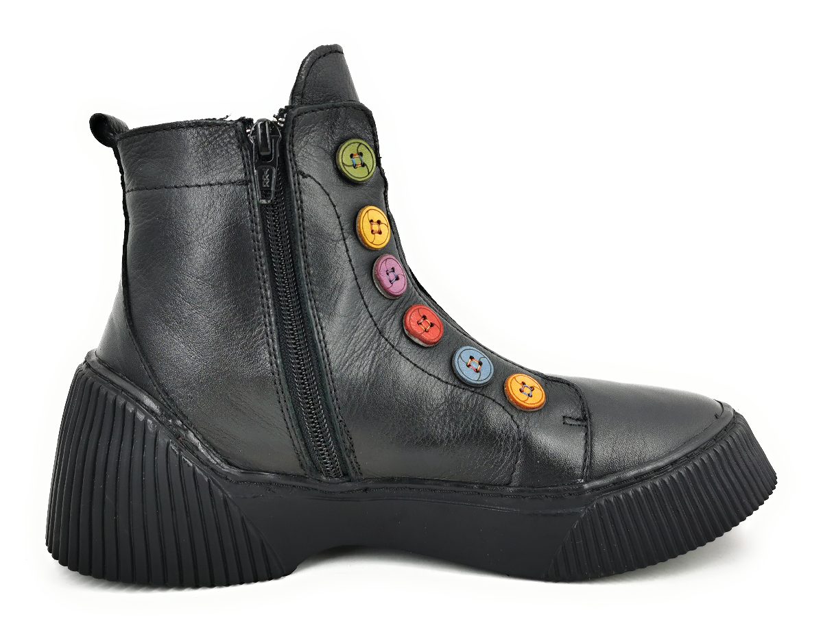 Gemini Anilina Damenschuhe Stiefel Stiefelette Schwarz Freizeit
