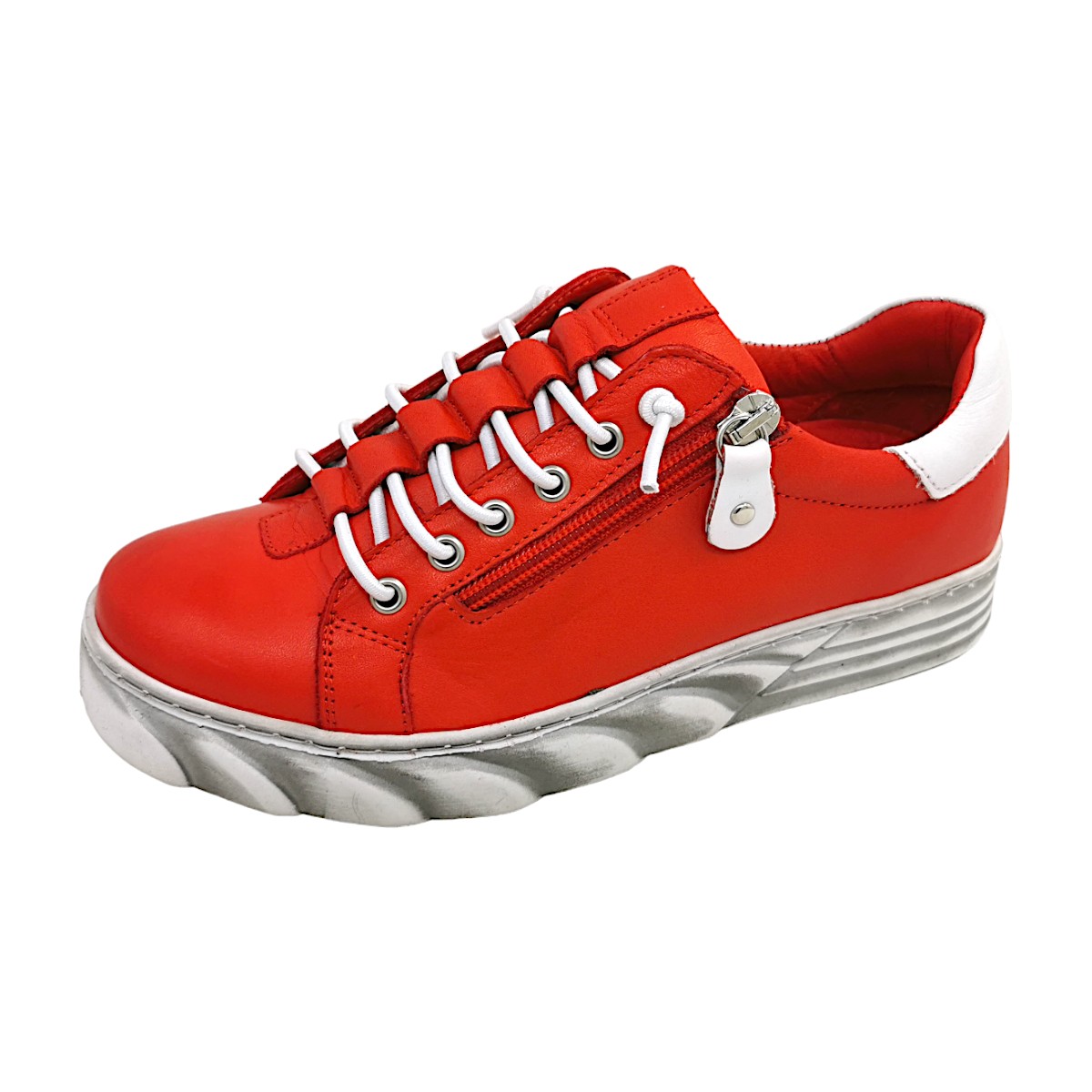 Gemini Anilina Schnürschuh 343850 Rot 051- Rot/Weiss