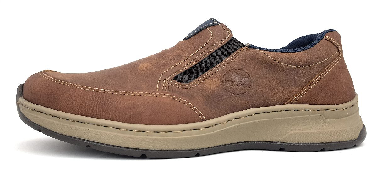 Rieker Herrenschuhe Slipper Braun Freizeit (Mandel 24, Gr. 1:46)