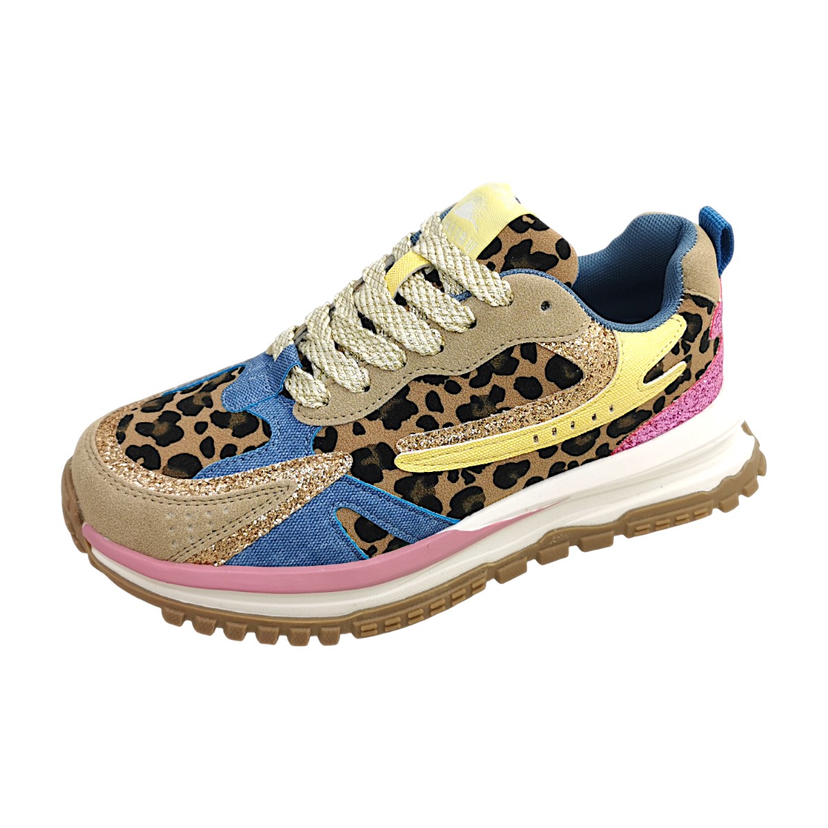 Blowfish Leo Damenschuhe Schnürschuhe Sportive Mehrfarbig Freizeit (leo/blu/pnk/yw, Größe 40 EU)