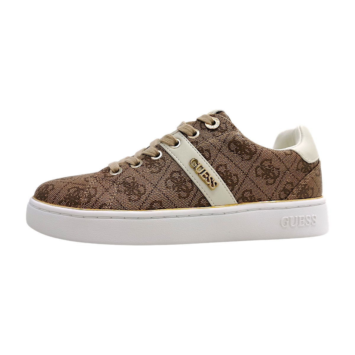 Guess Britz Damenschuhe sportlicher Schnürer Braun Freizeit