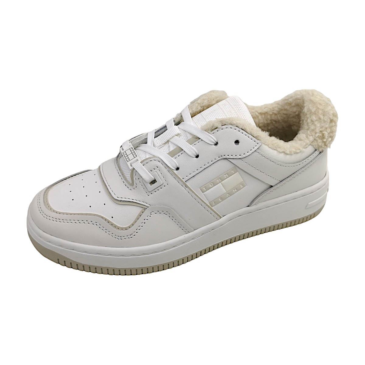Tommy Hilfiger Retro Basket Damenschuhe Für lose Einlagen Schnürer Weiß (YBL White, Größe 39 EU)