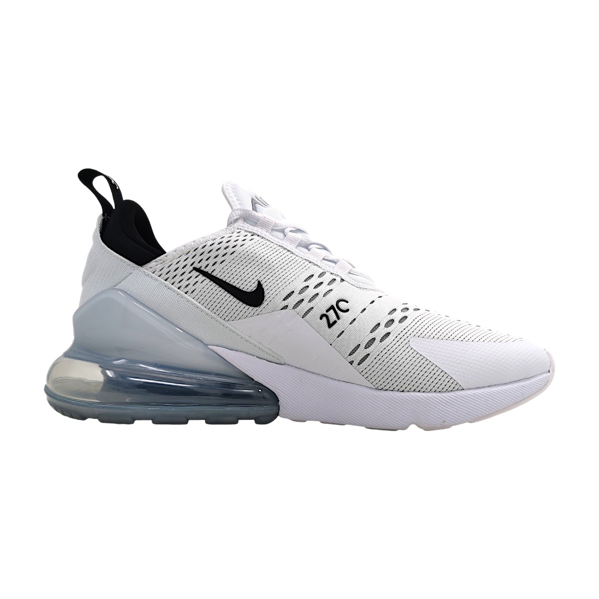 Nike Air Max 270 Sportschuhe Herren Trainingsschuhe sportlicher Schnürer Weiß Freizeit (White/Black 100, Größe 40.5 EU)