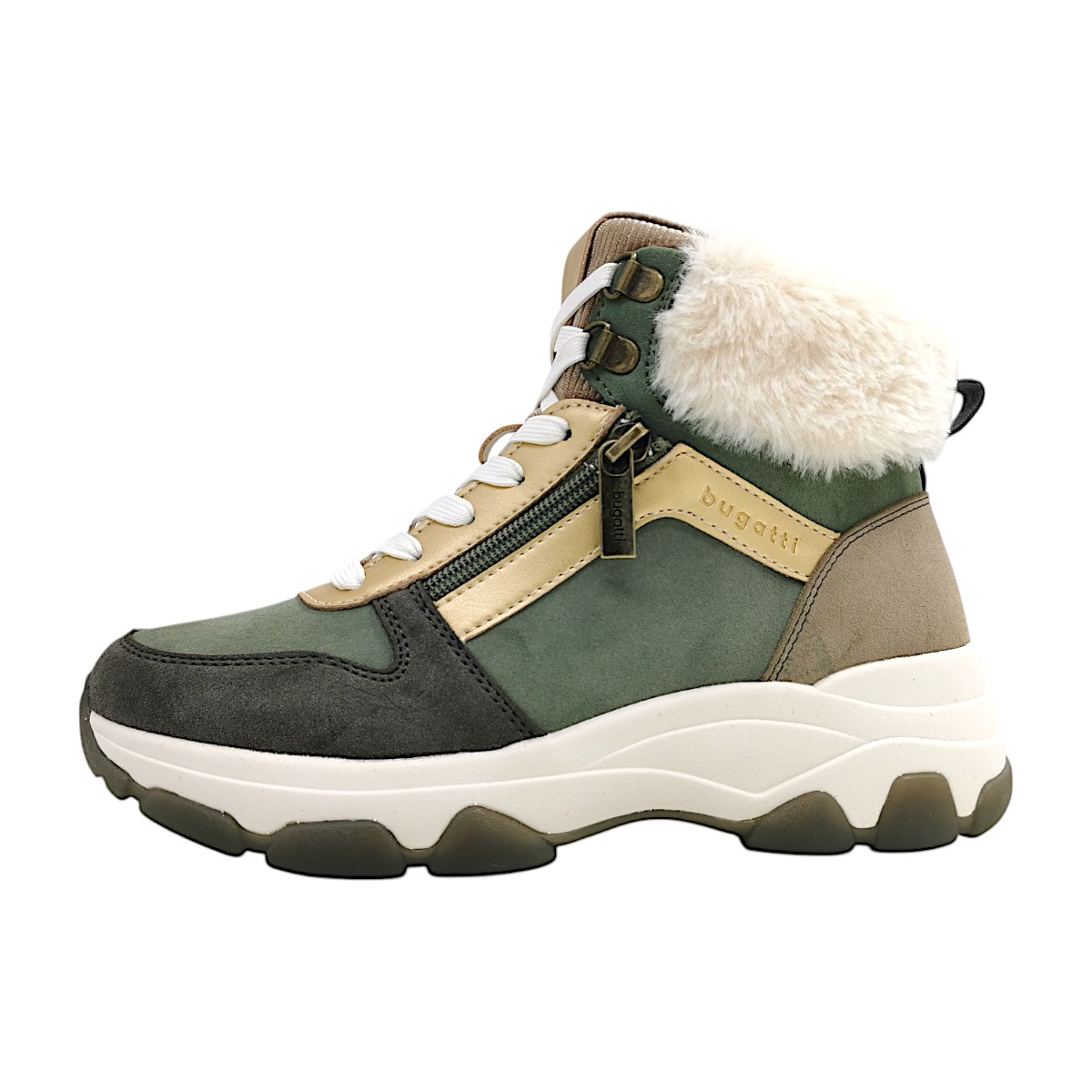 Bugatti Woman Damenschuhe Schnürstiefel Grün Freizeit