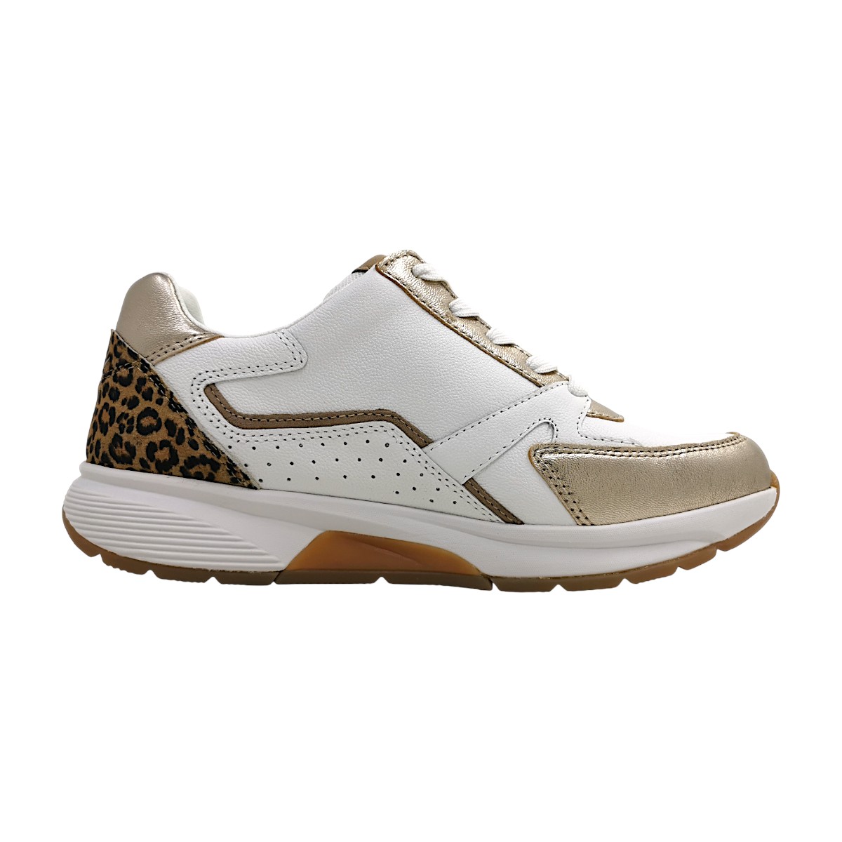 Gabor Comfort Damenschuhe Schnürschuhe Sportive Weiß Freizeit (weiss/puder/natur 53, Gr. 2:4.5)