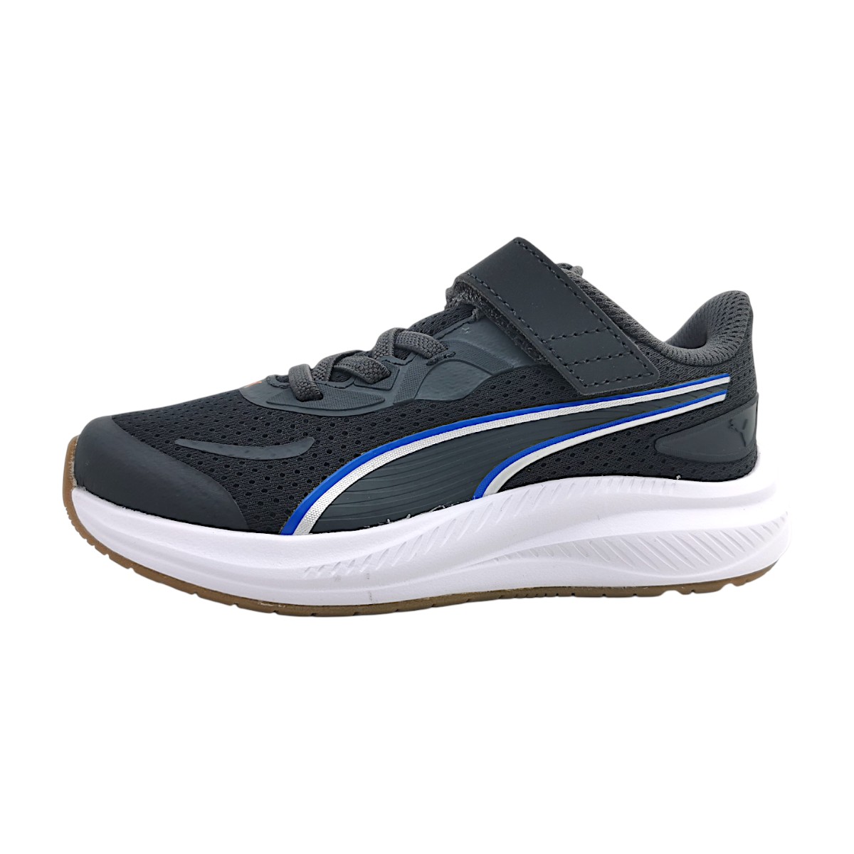 Puma Skyrocket 2 AC+ PS Sportschuhe Kinder Laufschuhe Klettschuh Blau Freizeit (grau/blau 007, Gr. 1:30)