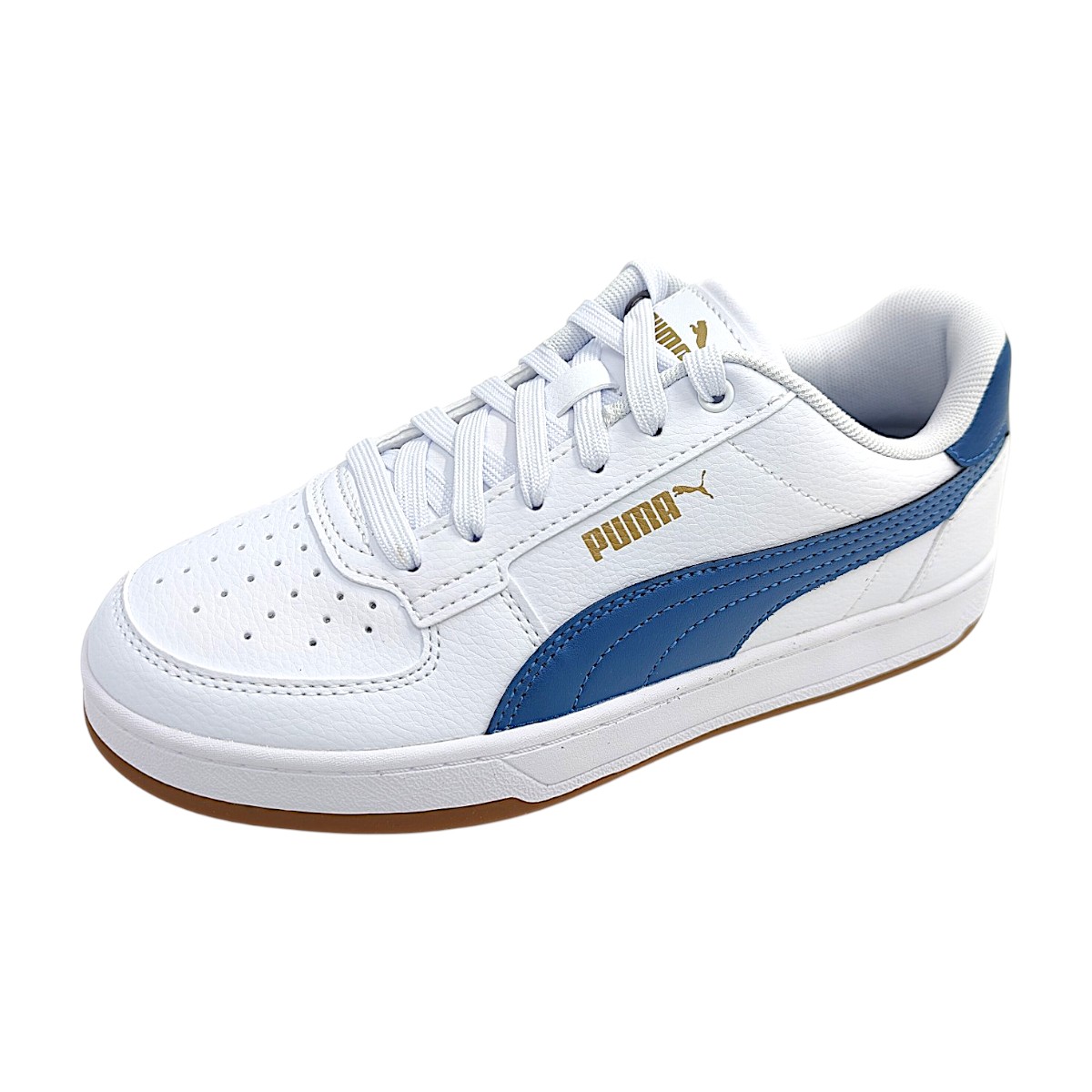 Puma Sportschuhe Kinder Sneaker low Weiß Freizeit (white-dark/indigo-gum 57, Größe 37 EU)