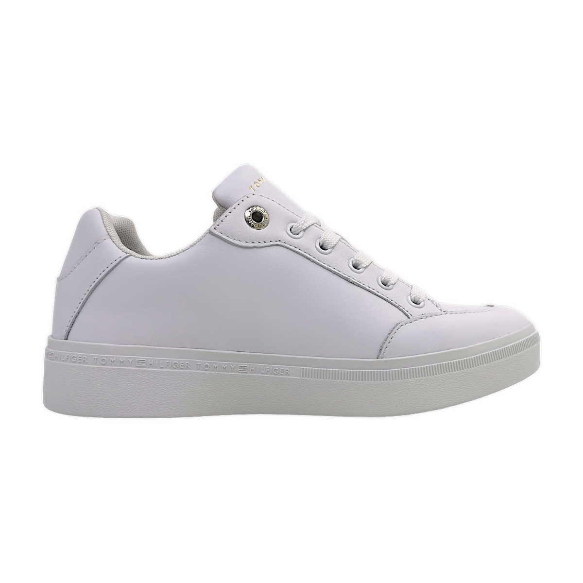Tommy Hilfiger Cart Snake Damenschuhe sportlicher Schnürer Weiß Freizeit (YBS white, Größe 41 EU)