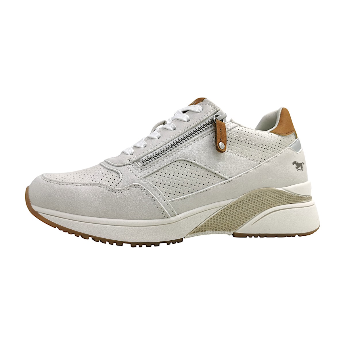 Mustang Damenschuhe Schnürschuhe Sportive Schnürer Weiß Freizeit