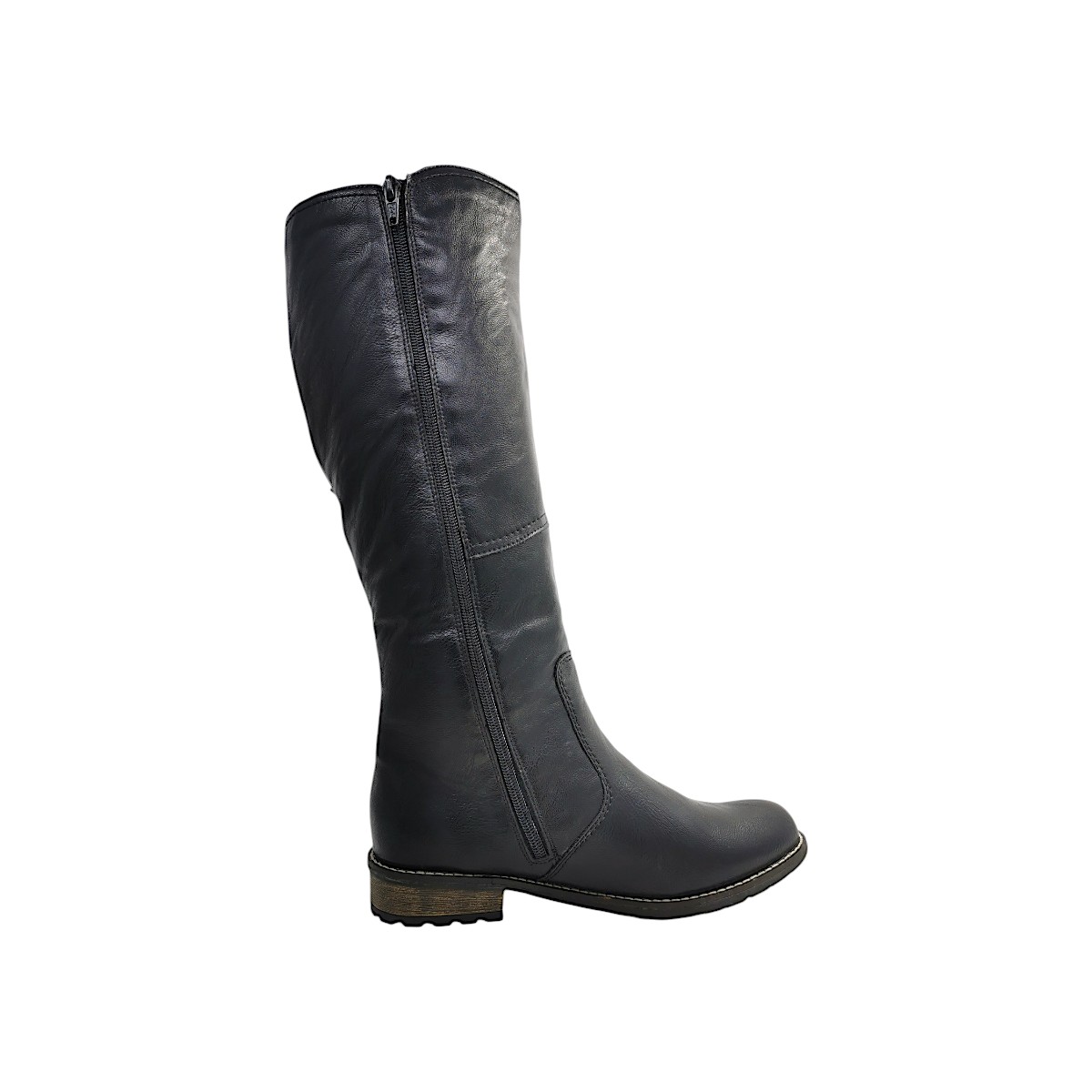 Remonte Damenschuhe Reißverschluss Schaftstiefel Schwarz Freizeit (01 asphalt, Größe 38 EU)