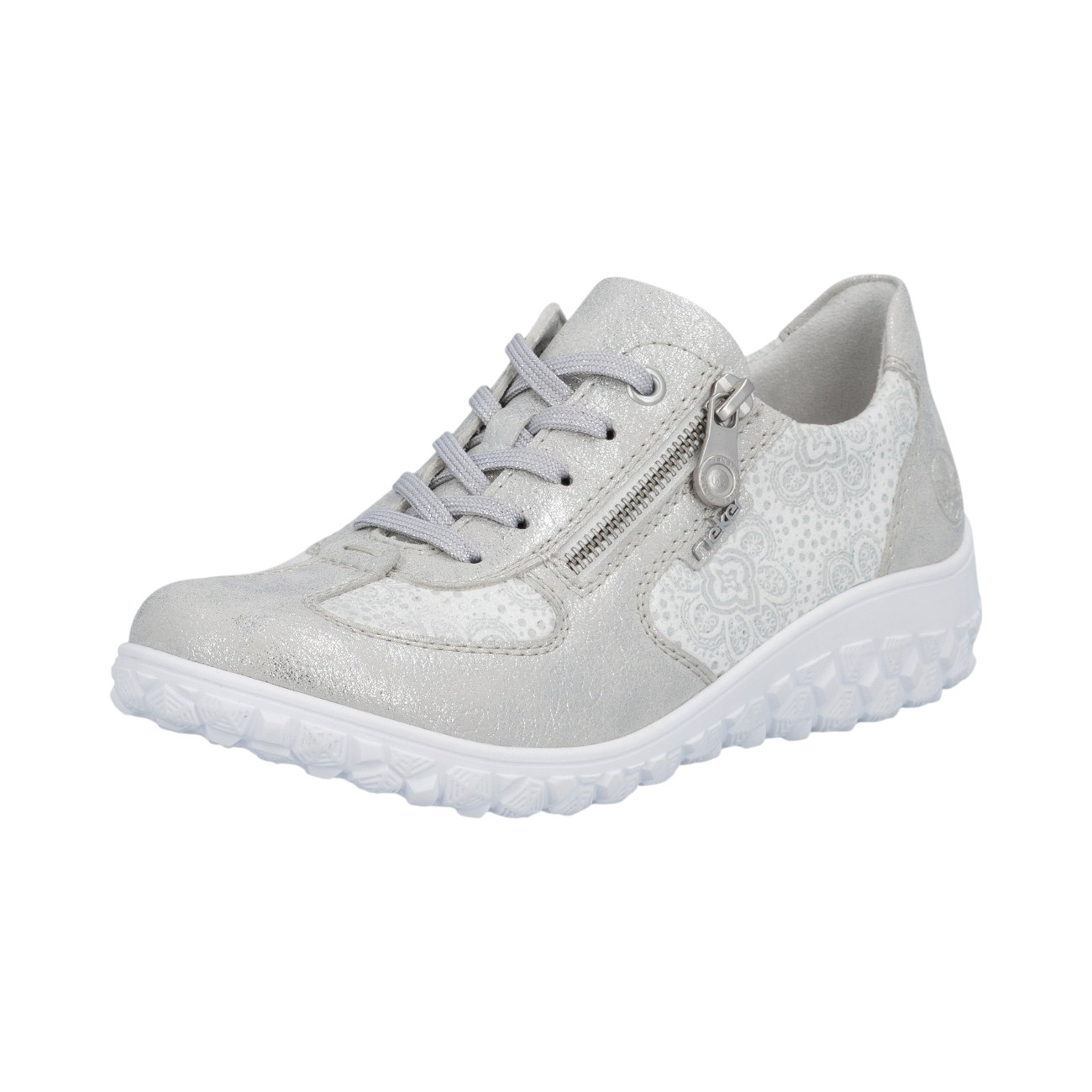 Rieker Damenschuhe Schnürschuhe Sportive Silber Freizeit (silber/platin 90, Gr. 1:39)