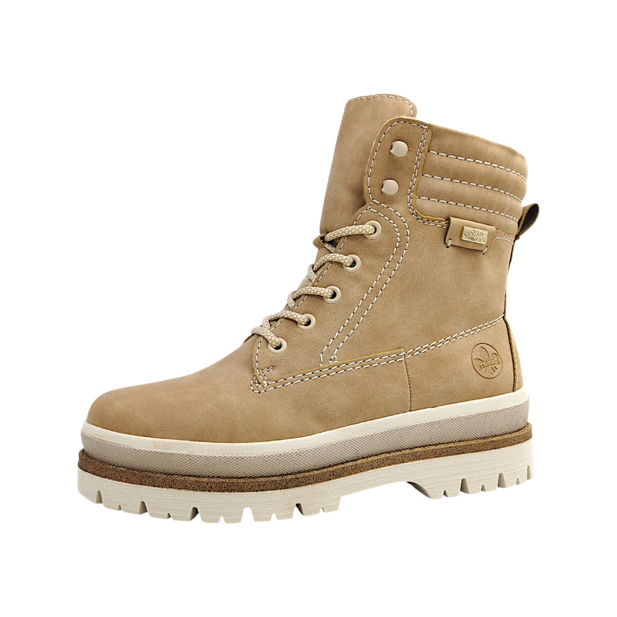Rieker Damenschuhe Schnürstiefel Beige Freizeit (marble, Gr. 1:39)