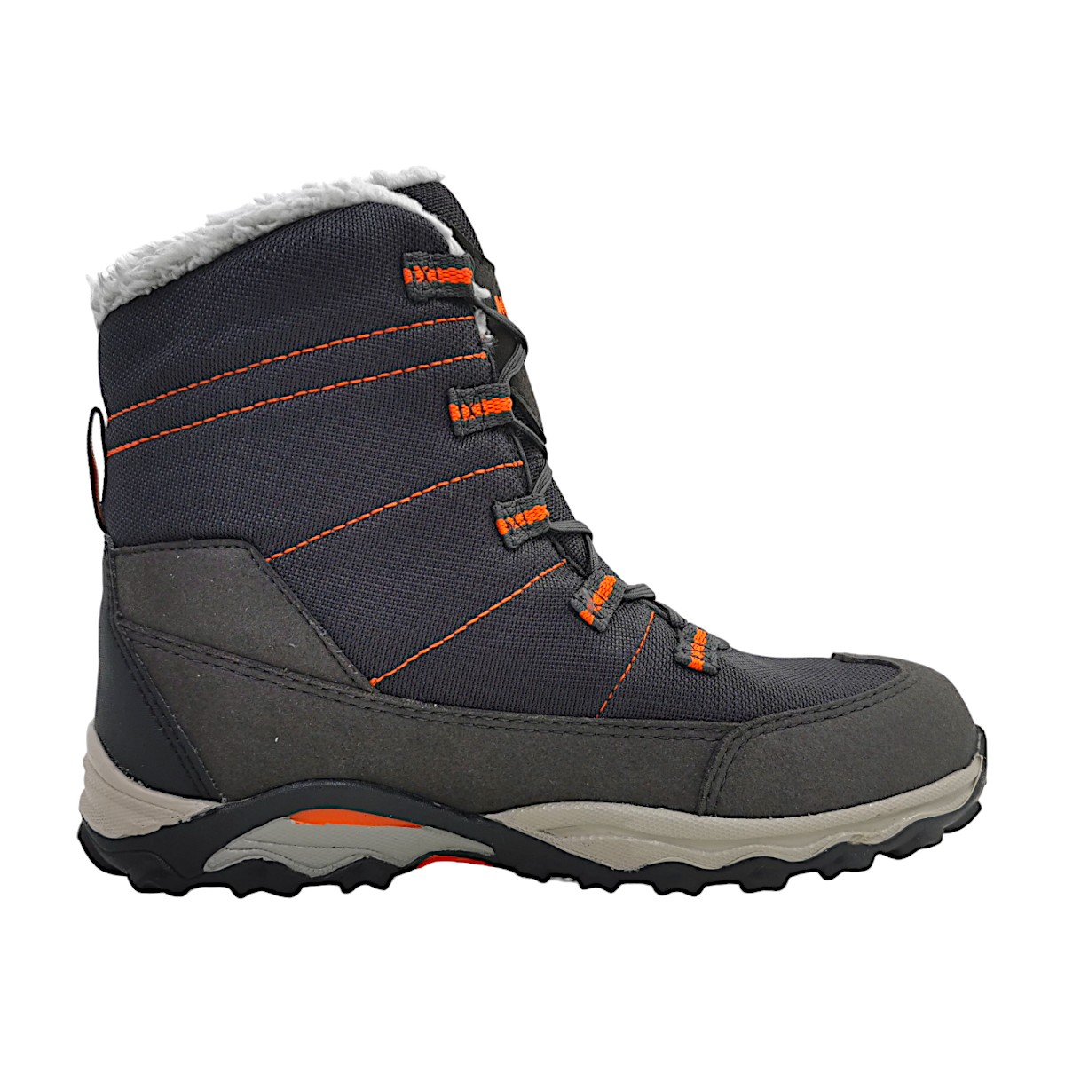 Meindl Yolup Junior GTX Kinderschuhe Jungen Winterstiefel Schwarz Freizeit (01- schwarz/orange, Größe 35 EU)