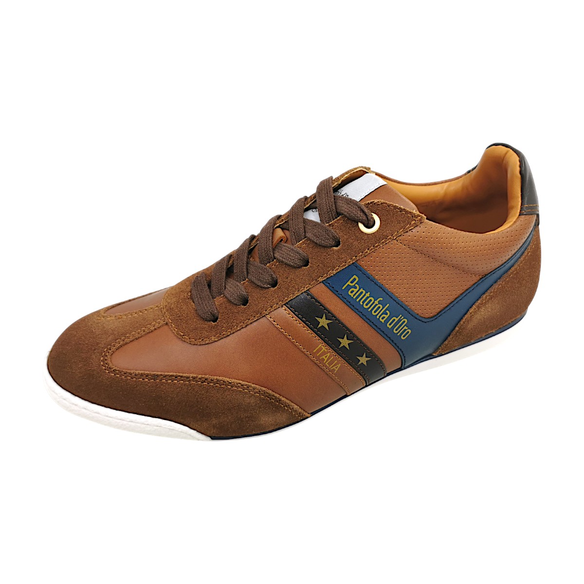 Pantofola d`oro Vasto Low PD001004153M-01-2116 Braun cognac/navy 2116 Pantofola d`oro Vasto Low PD001004153M-01-2116 Braun cognac/navy 2116