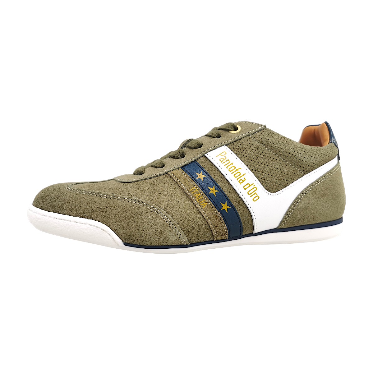Pantofola d`oro Vasto Suede Herrenschuhe Schnürschuhe sportlicher Schnürer Grün Freizeit