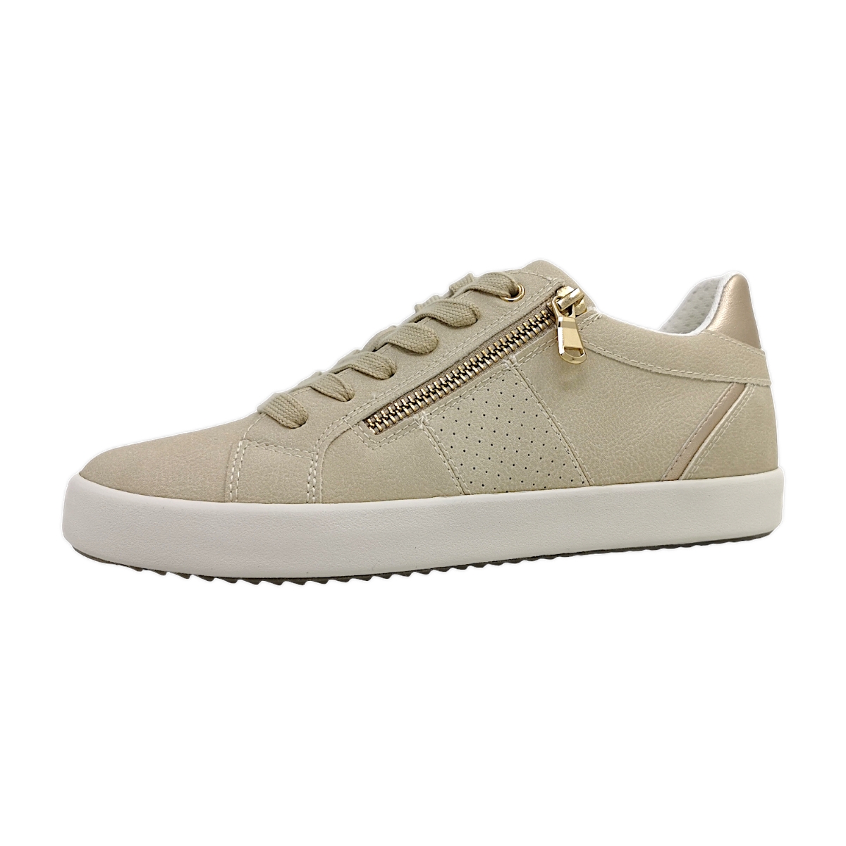 Geox D Blomiee Herrenschuhe Schnürschuhe Schnürer Beige Freizeit