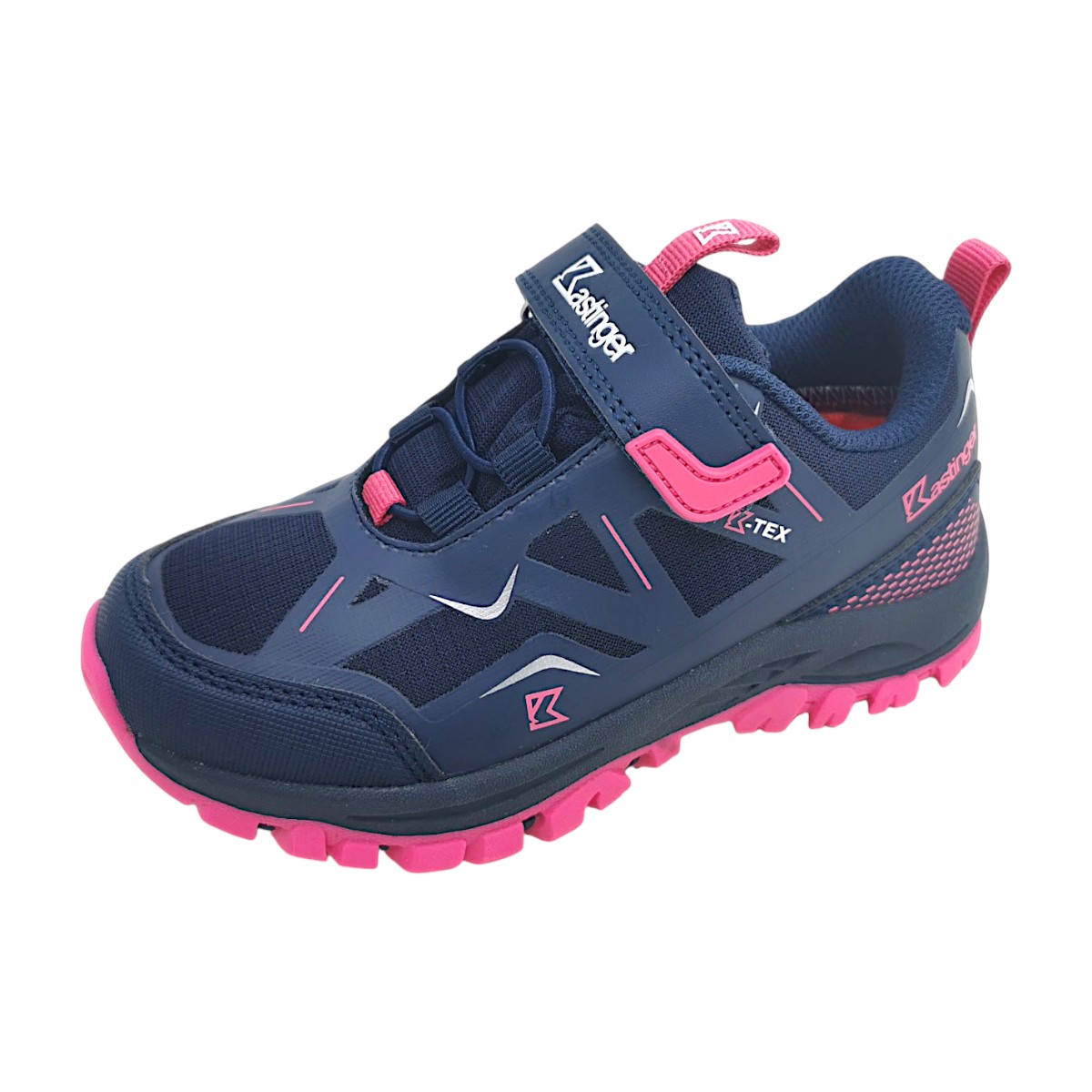 Kastinger FSK-Taranaki Low Kinderschuhe Mädchen Klettverschluss Blau (dk. navy/daisy pink 4204, Gr. 1:28)