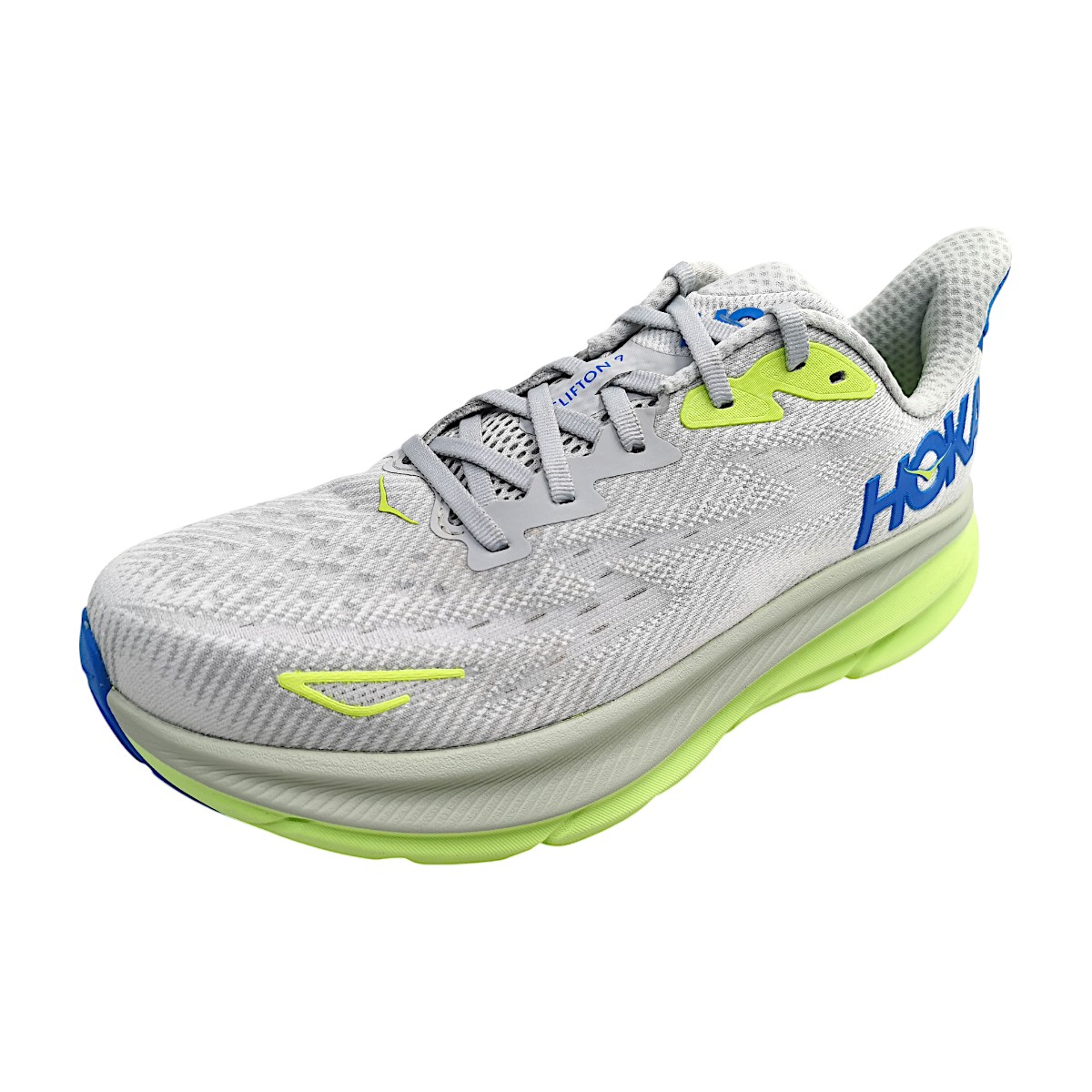 Hoka Clifton 9 Sportschuhe Herren Laufschuhe Grau Freizeit (STLC stardust/cobalt, Größe 41 EU)