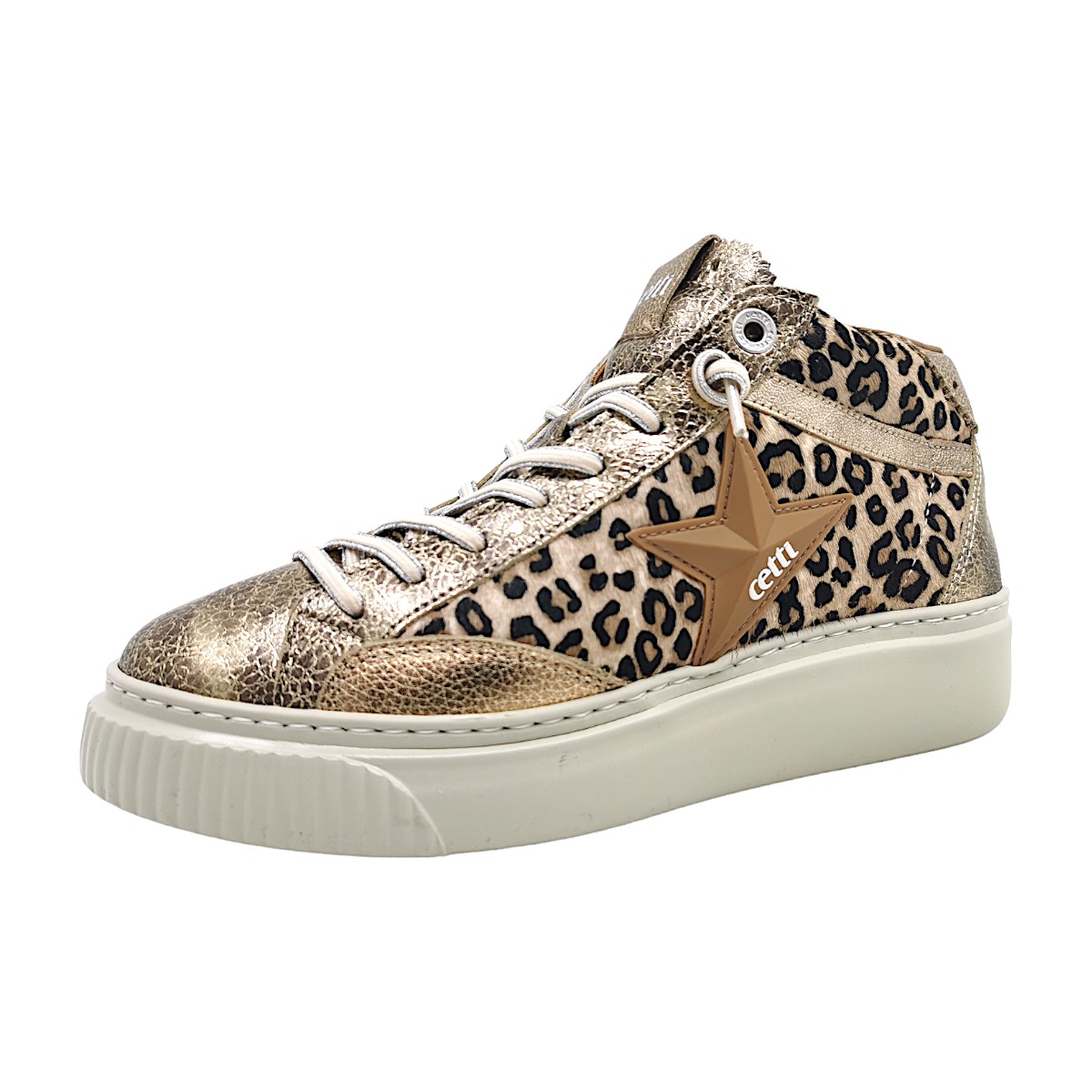 Cetti Damenschuhe Stiefeletten Schnürer Gold Freizeit