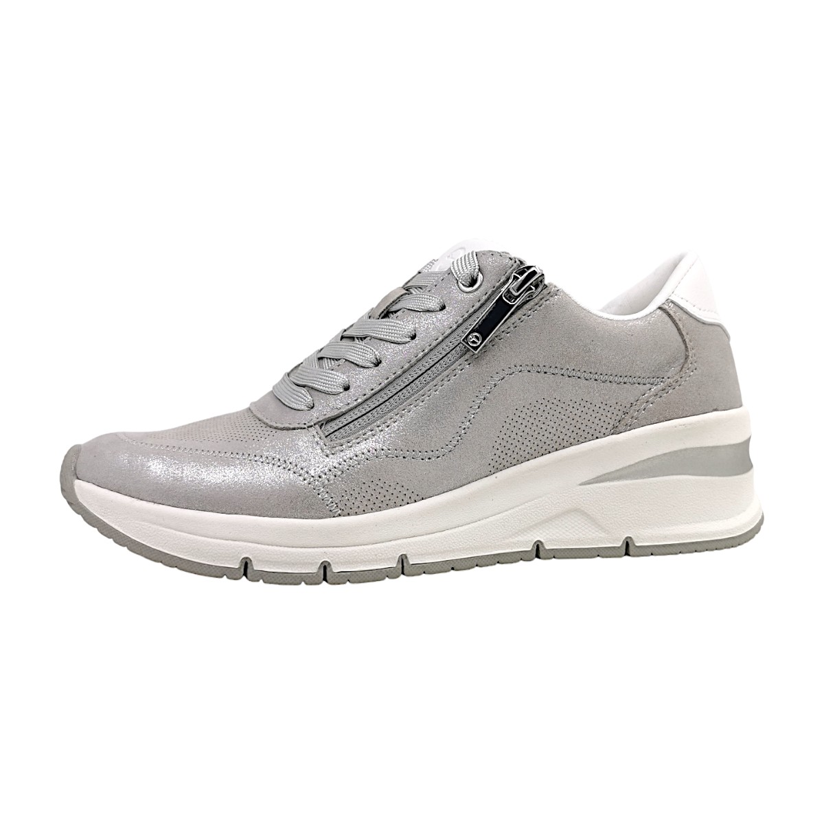 Tamaris Damenschuhe Für lose Einlagen Schnürer Silber Freizeit