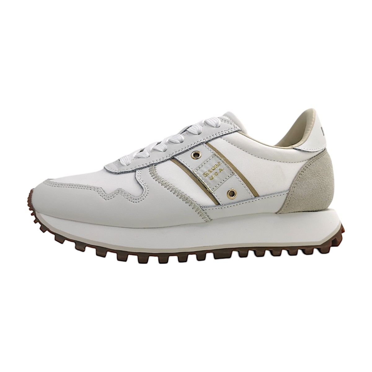 Blauer USA Millen Damenschuhe Schnürschuhe Sportive Weiß Freizeit Blauer USA Millen Damenschuhe Schnürschuhe Sportive Weiß Freizeit