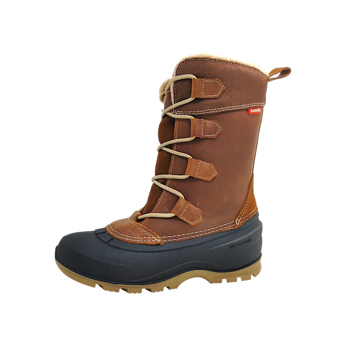 Kamik Snowgem Damenschuhe Gefüttert Winterstiefel Braun Freizeit (brown BRN, Gr. 1:36)