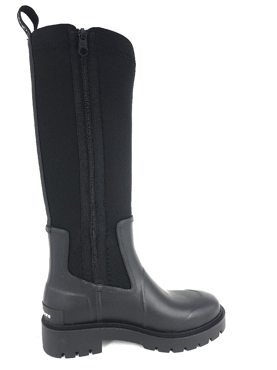 Calvin Klein High Rainboot Neoprene Damenschuhe Stiefel Reißverschluss Schaftstiefel Schwarz Freizeit (BDS Black, Größe 39 EU)