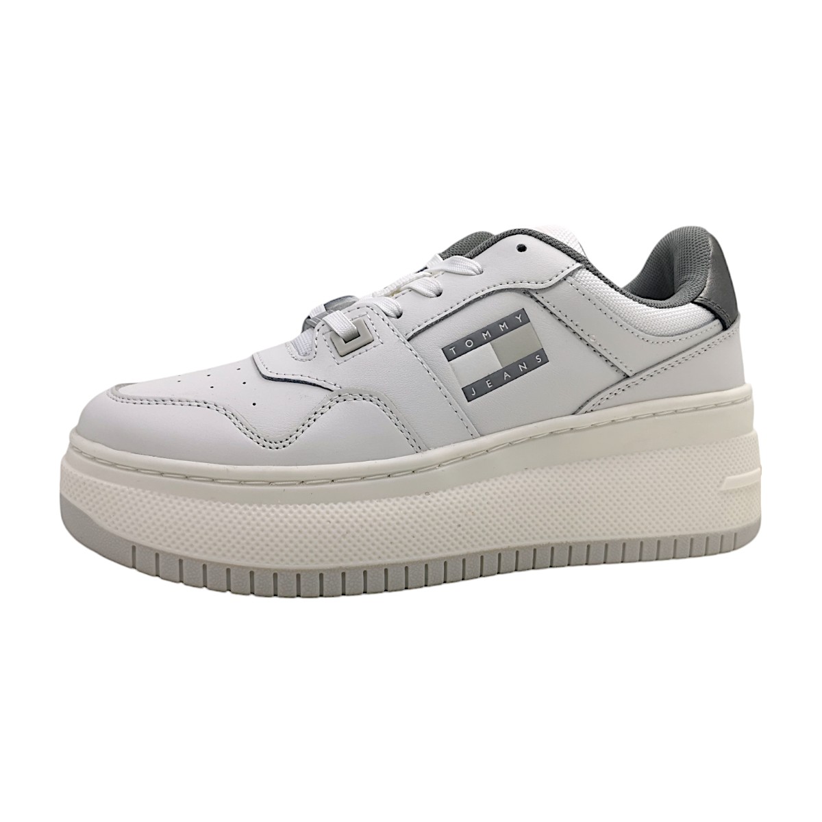 Tommy Hilfiger Retro Basket Platform Damenschuhe Sportive Schnürer Weiß