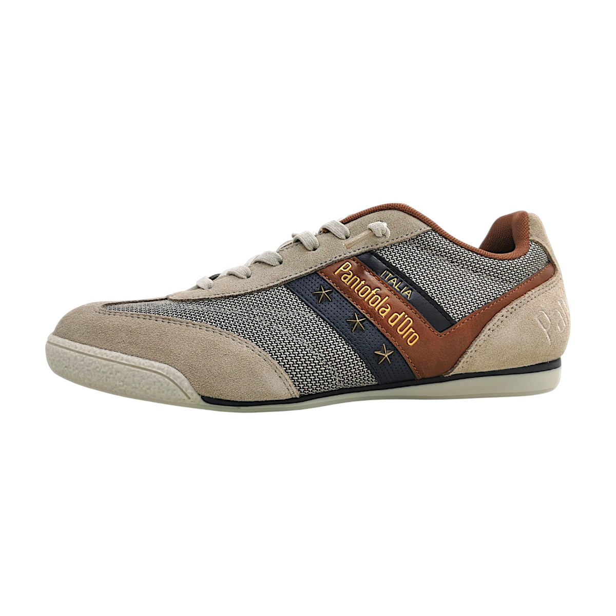 Pantofola d`oro Vasto Herrenschuhe sportlicher Schnürer Beige Freizeit