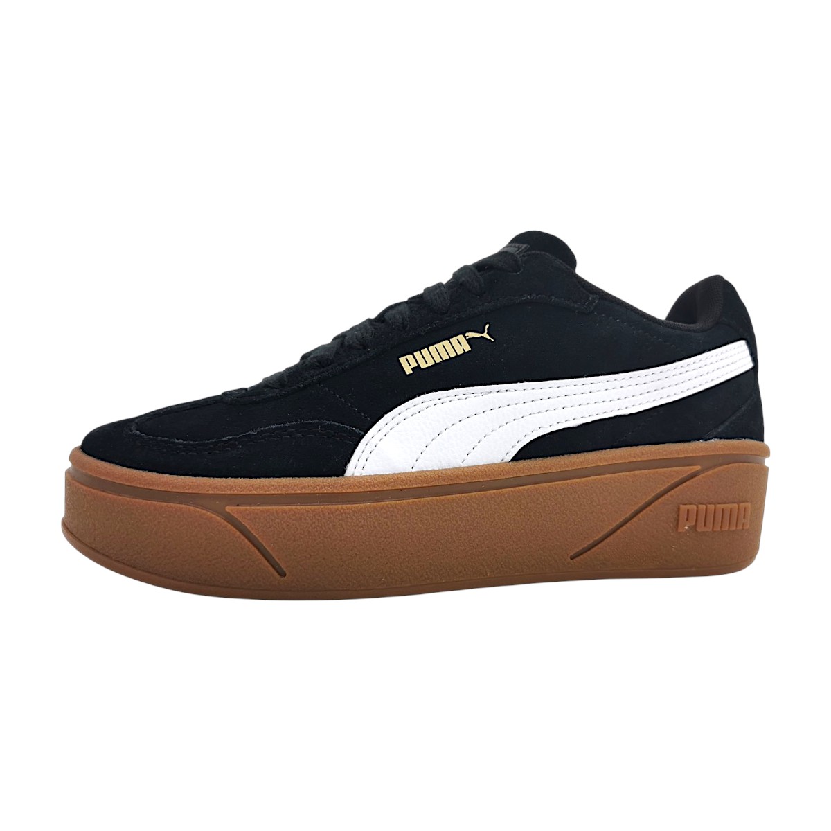 Puma Club II Era Platform SD Damenschuhe sportlicher Schnürer Schwarz (black/white, Gr. 2:7.5)