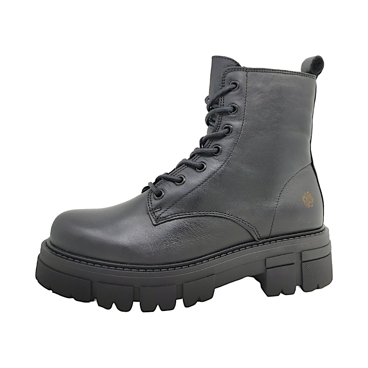 Apple of Eden Velvet Smooth Damenschuhe Stiefeletten Schnürer Schnürstiefel Schwarz Freizeit