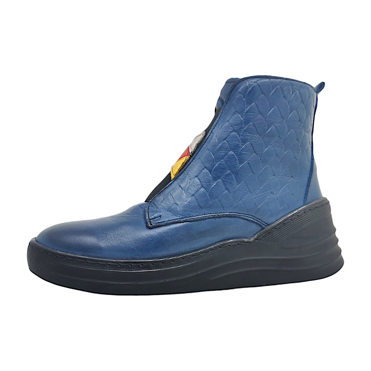 Gemini Anilina Stiefel Damenschuhe Stiefel Reißverschluss Blau Freizeit