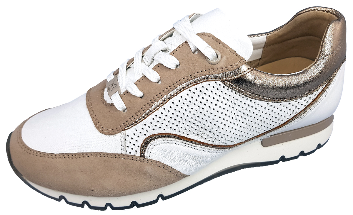 Caprice Damenschuhe Schnürschuhe Sportive Sneaker Weiß Freizeit (119 white/taupe, Gr. 1:40)