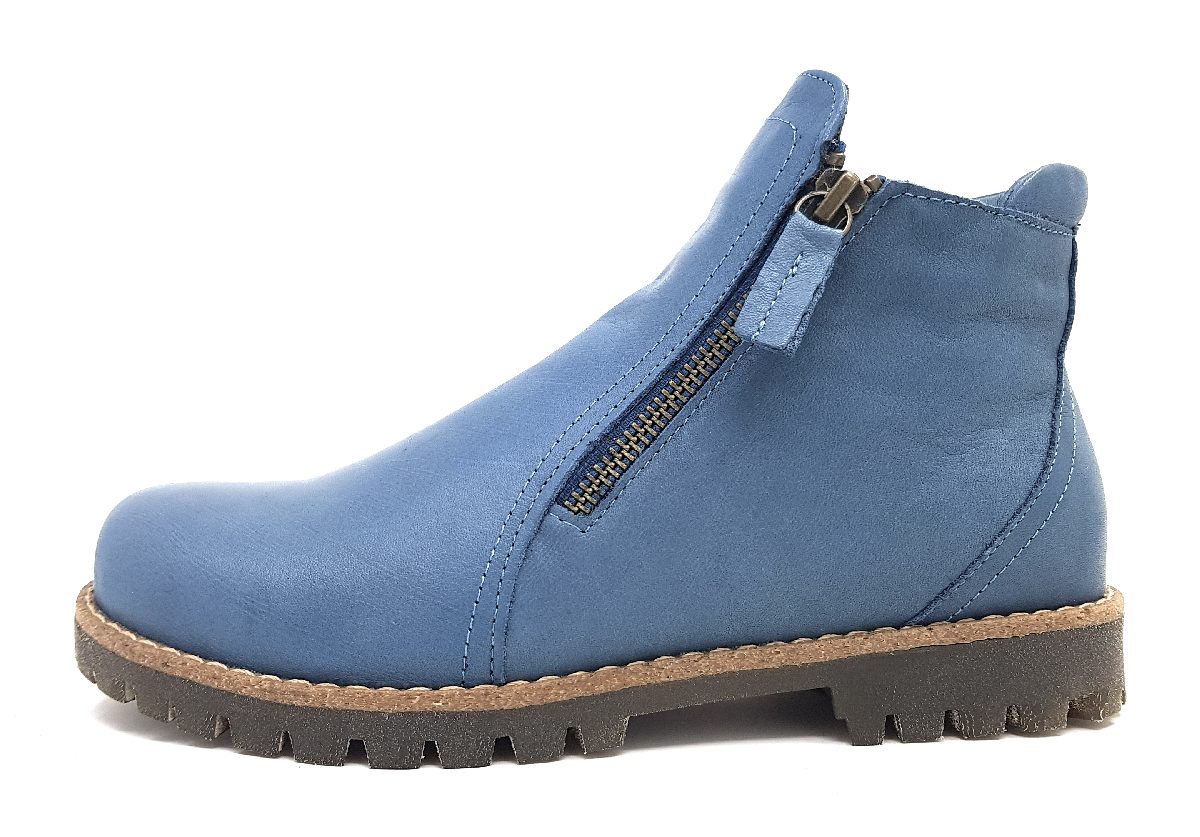 andrea conti Damenschuhe Reißverschluss Stiefel Blau Freizeit (1119 Infinity Blue, Größe 41 EU)
