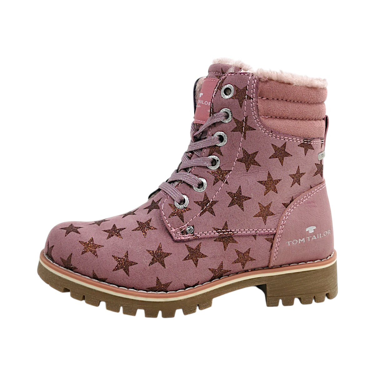 Tom Tailor Kinderschuhe Mädchen Schnürstiefel Winterstiefel Rosa Freizeit (Old Rose, Größe 32 EU)
