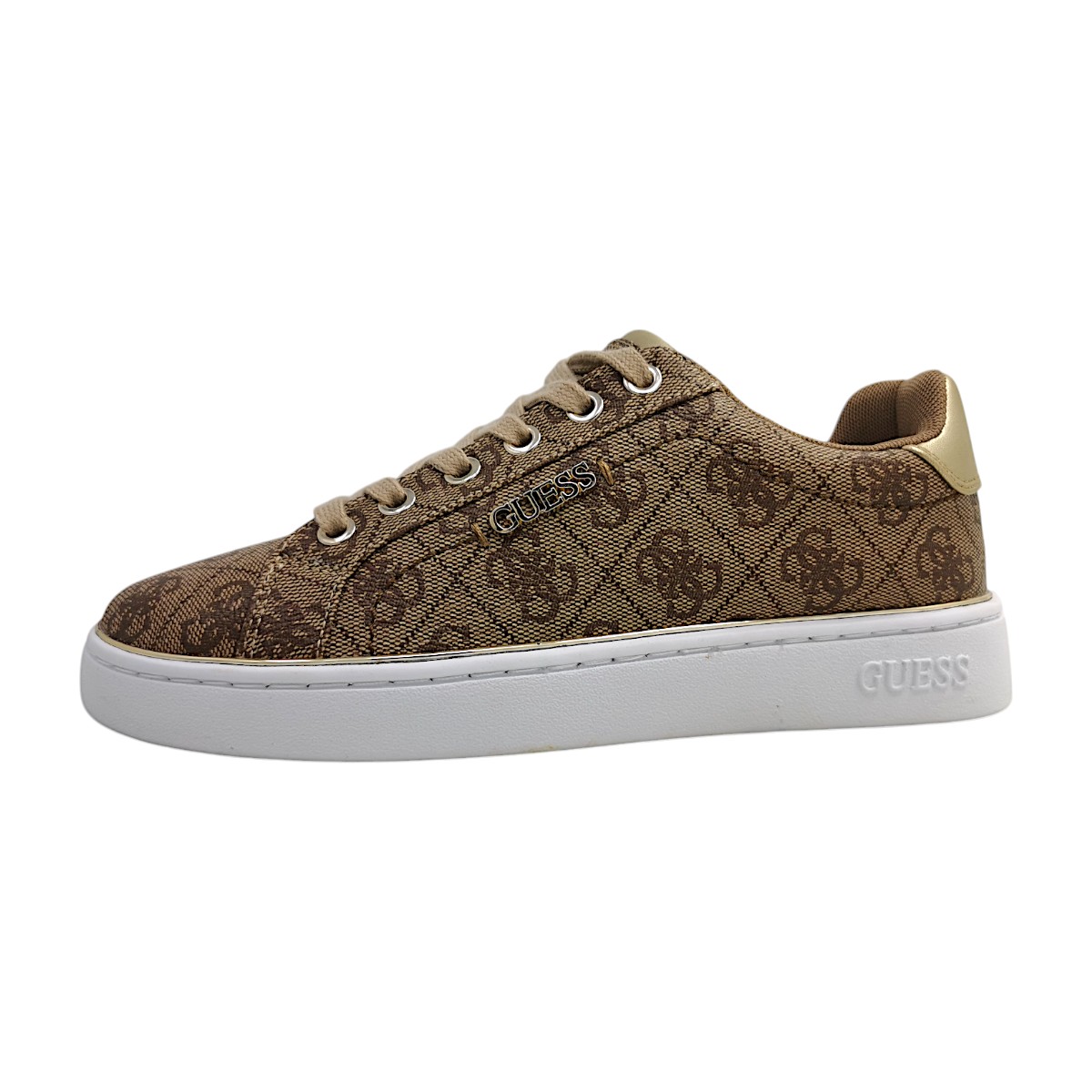 Guess Beckie Damenschuhe Schnürschuhe Sportive sportlicher Schnürer Braun Freizeit