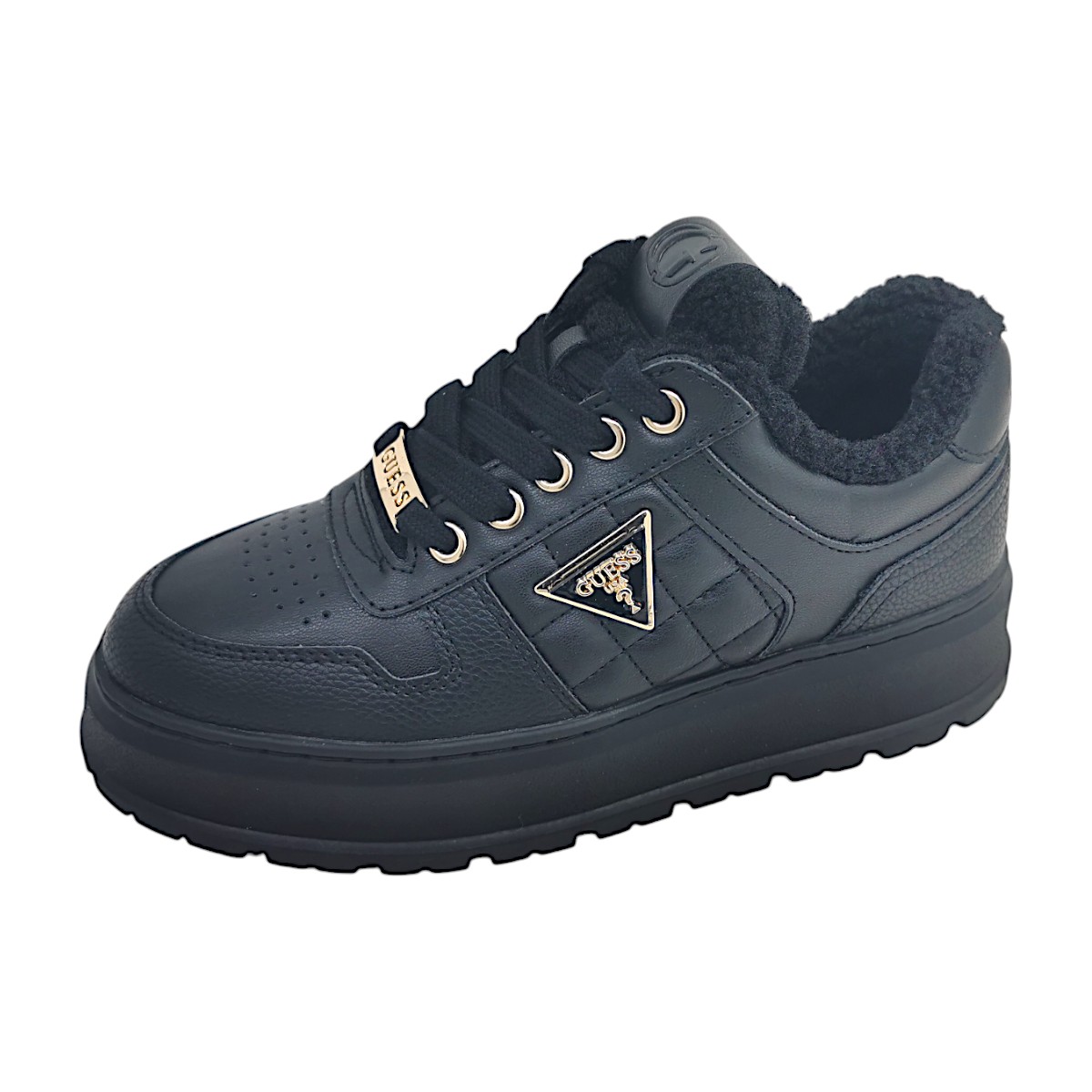 Guess Damenschuhe Schnürschuhe Sportive Schwarz Freizeit (Black, Größe 39 EU)