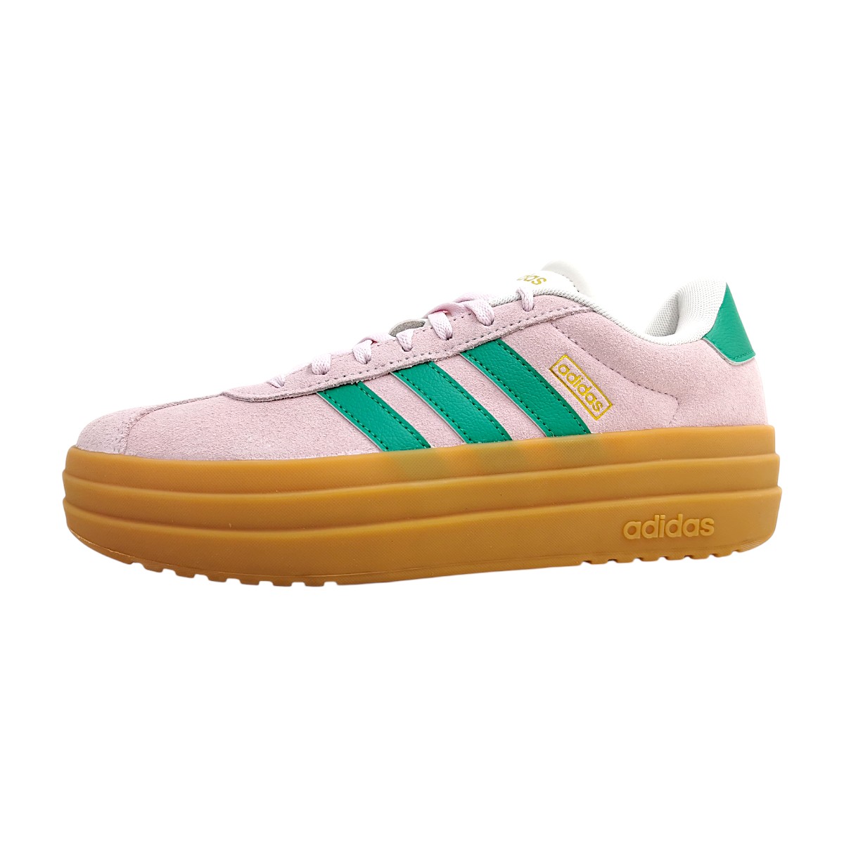adidas VL Court Bold Damenschuhe sportlicher Schnürer Rosa Freizeit (Pink/Green, Gr. 2:5.5)